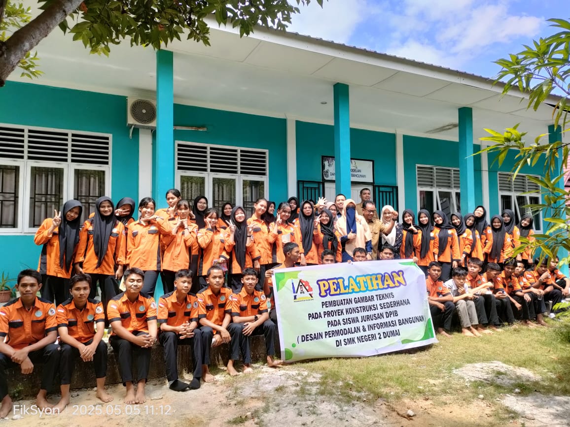 Pelatihan Gambar Teknik untuk Struktur Sederhana di SMKN 2 Dumai: Wujud Sinergi Dunia Pendidikan dan Praktisi