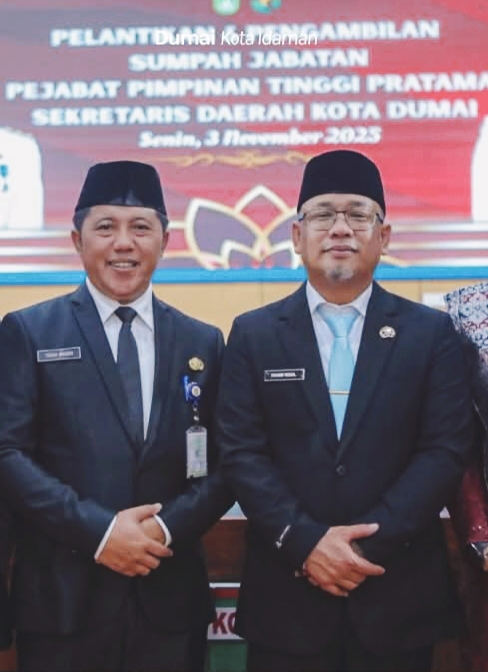 CAMAT TEGUH WIDODO SAMPAIKAN UCAPAN SELAMAT KEPADA SEKDA TERPILIH KOTA DUMAI